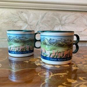Vintage 90s Travel Denali Alaska 8 oz Travel Coffee Mug Cup & Lid Whirley's USA